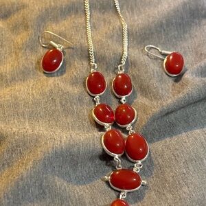 Raw Rubies set in silver from India